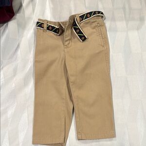 Ralph Lauren Kids' Tan Chino Pants with Navy Belt
